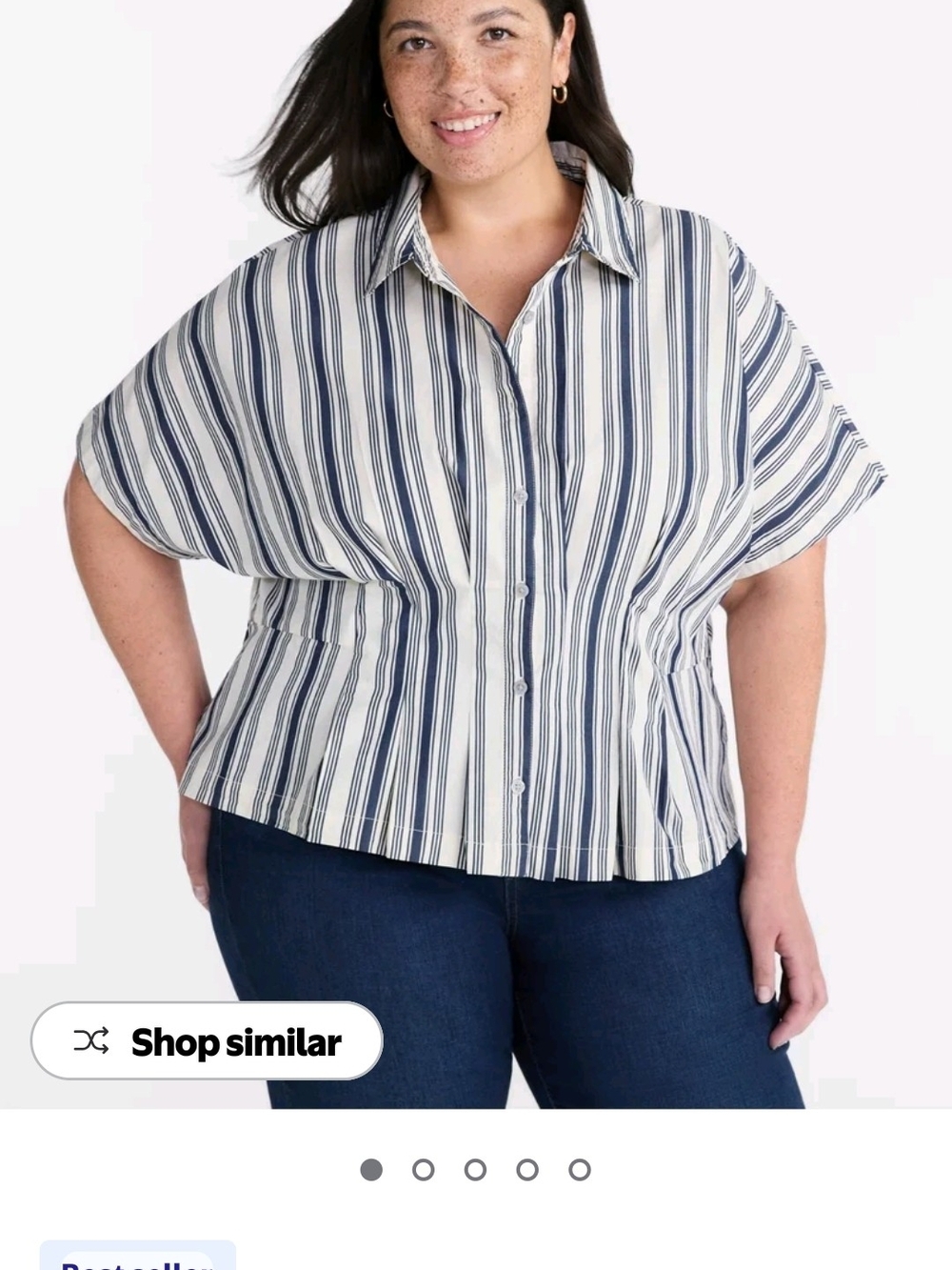 New Striped Button Down Top NWT